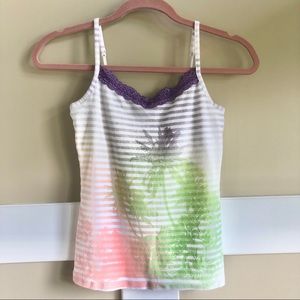 Justice Tropical Palm Tree Glitter Camisole
